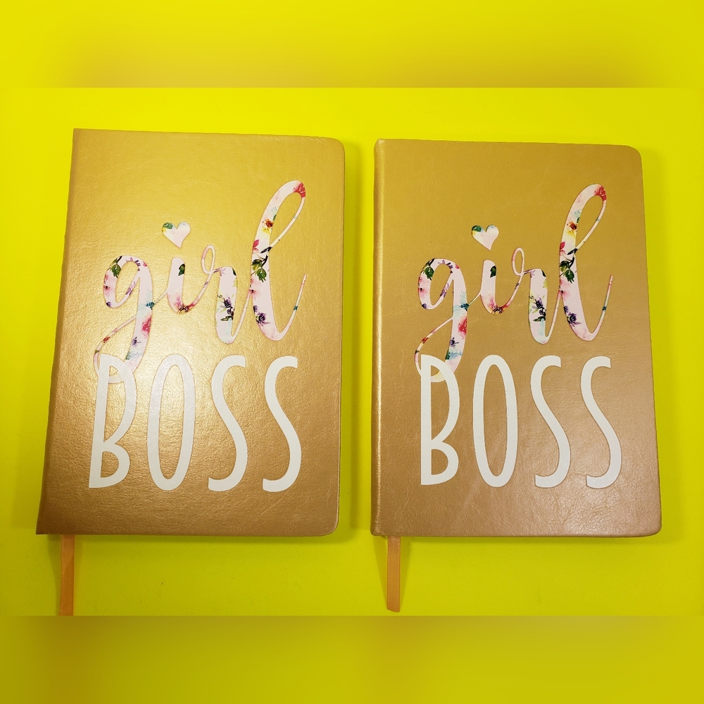 Set Of Two Gold Cover 'Girl Boss' Journal